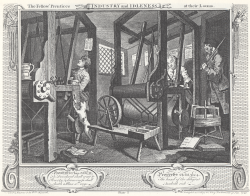 William_Hogarth_-_Industry_and_Idleness,_Plate_1;_The_Fellow_'Prentices_at_their_Looms